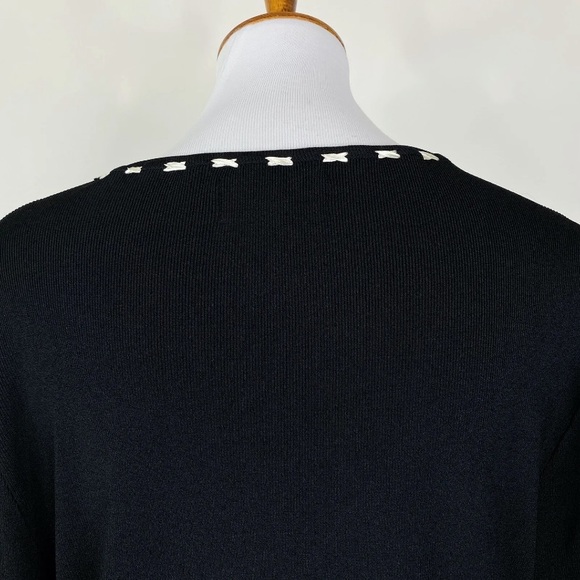 NWT Finity Black Sweater Woven Neckline Sz. XL - Picture 6 of 9